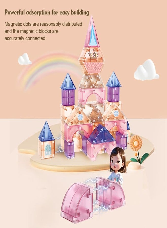 elecci Magnetic Blocks for Toddlers Toys, 3D Translucent Magnet Building Cubes Set, Educational Build Blocks Set for Kids Aged 3 to 9 Years. (66PCS-Dreamy) - Image 3
